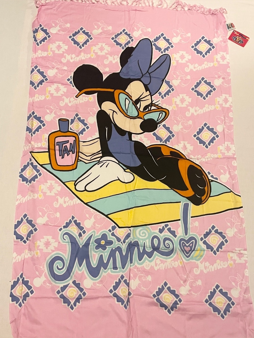 VTG 90s Disney Minnie Mouse Sarong Beach Cover Up Pink Mickey for Kids